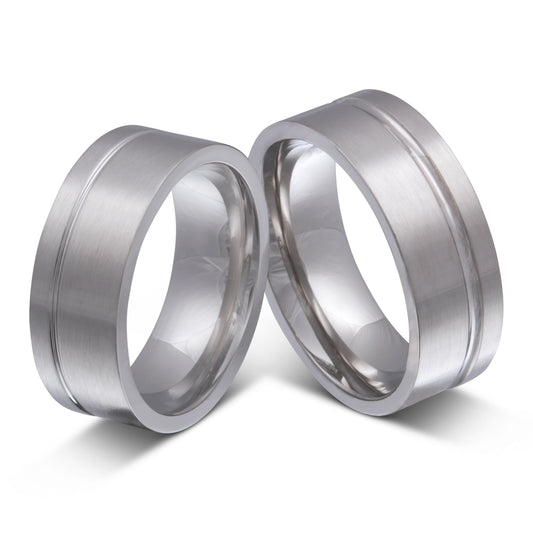 Elegance Partnerring-Set mit Lasergravur