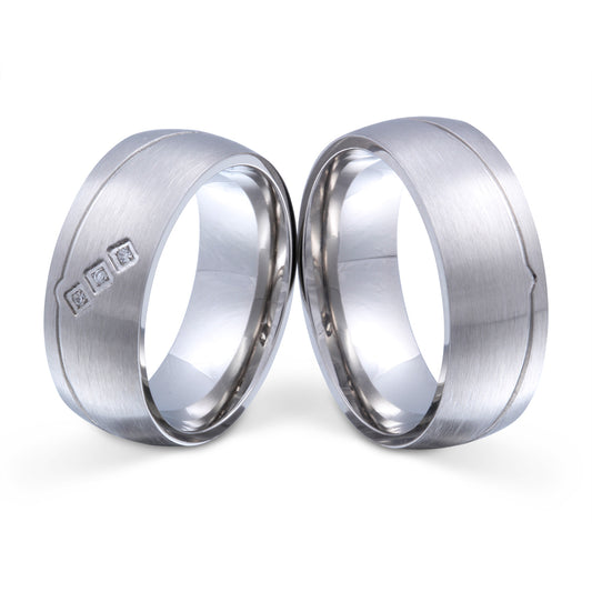 Dallas Partnerring-Set mit Lasergravur