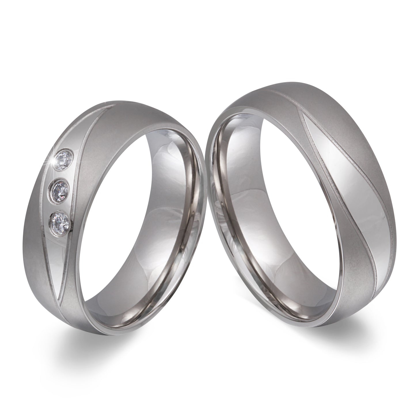 Naval Partnerring-Set mit Lasergravur