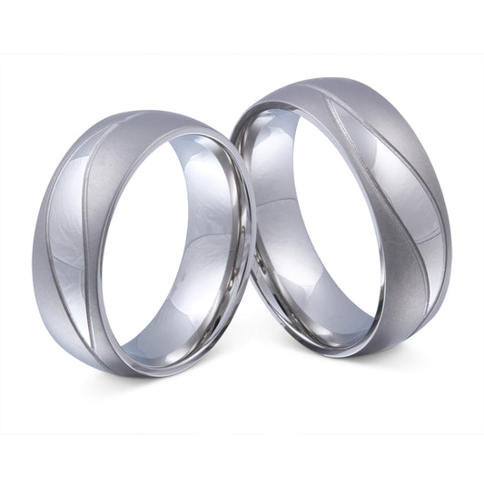 Naval Partnerring-Set mit Lasergravur