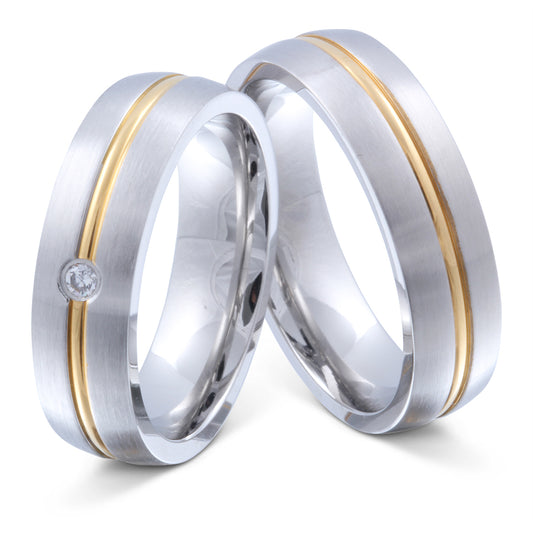 OneLine Partnerring-Set mit Lasergravur