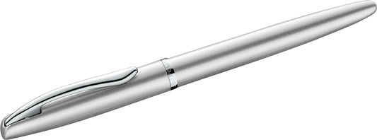 Pelikan Füllhalter Jazz® Noble Elegance mit Gravur als Geschenk | inkl. Etui mit Wunschgravur (Platz für 10 Stifte) | Emojis Gravur möglich | Farbe Silber | personalisiert mit Wunschgravur