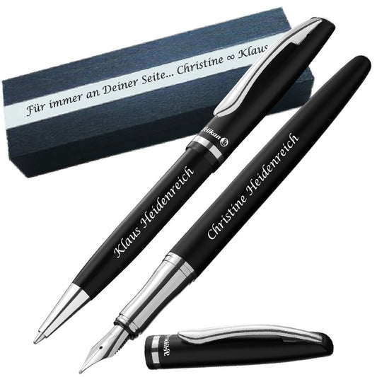 Pelikan Jazz Elegance Schreibset Schwarz mit Gravur