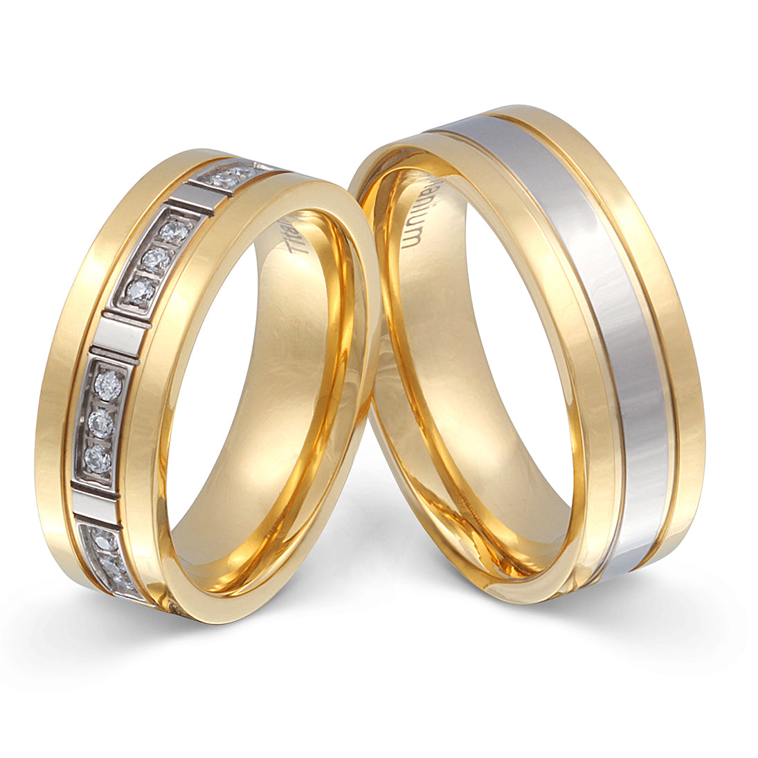 Siena Partnerring-Set mit Lasergravur