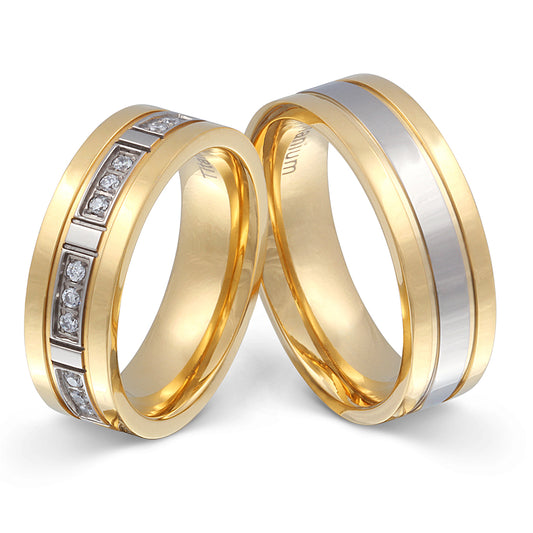Siena Partnerring-Set mit Lasergravur