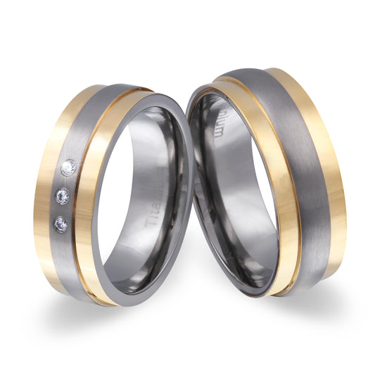 Aspendos Partnerring-Set mit Lasergravur