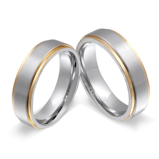 Macianos Partnerring-Set mit Lasergravur