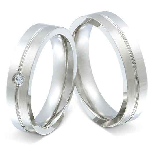 Estados Partnerring-Set mit Lasergravur