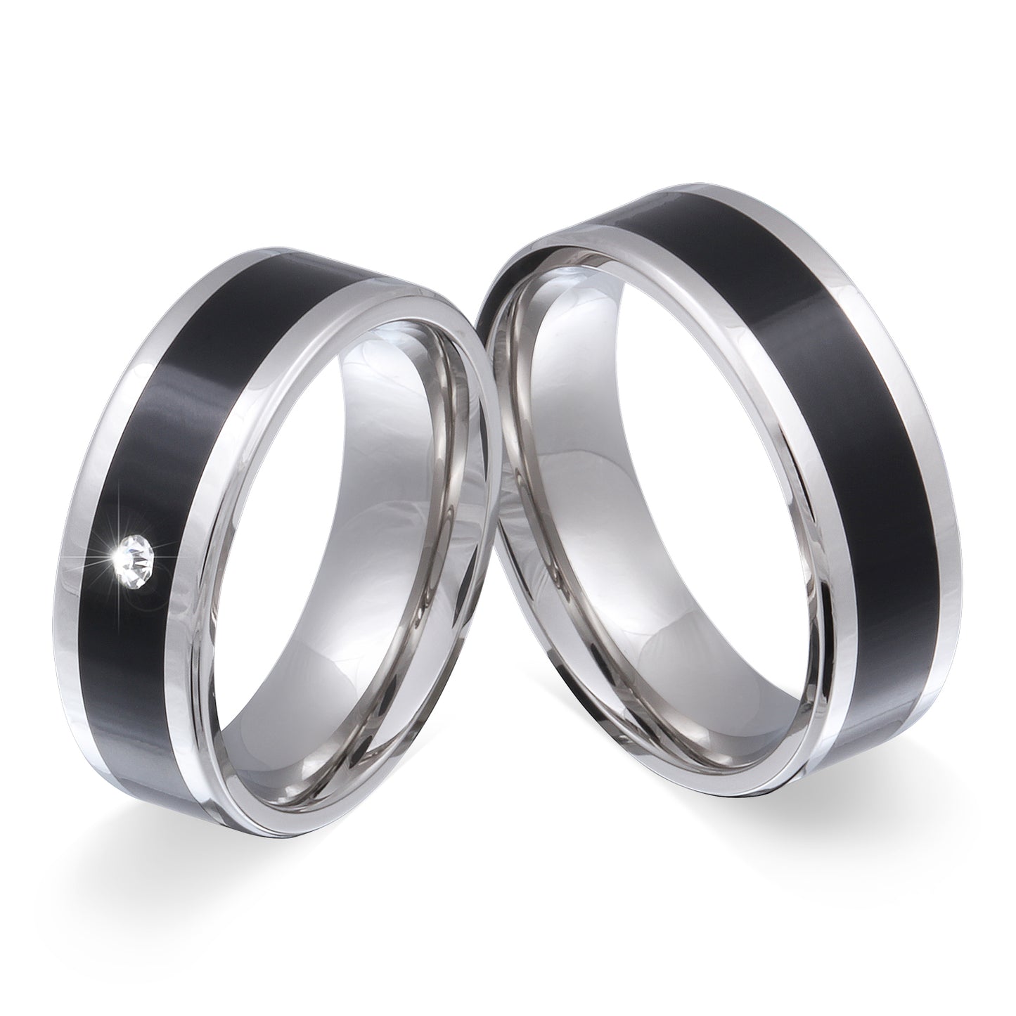 Blacktone Partnerring-Set mit Handschriftgravur