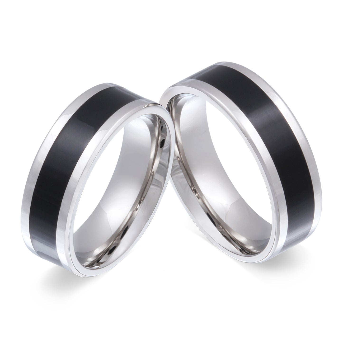 Blacktone Partnerring-Set mit Lasergravur
