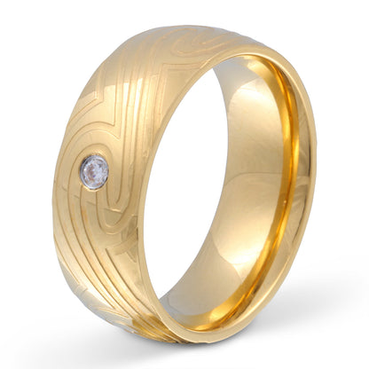 Golden Wave Ring mit Handschriftgravur
