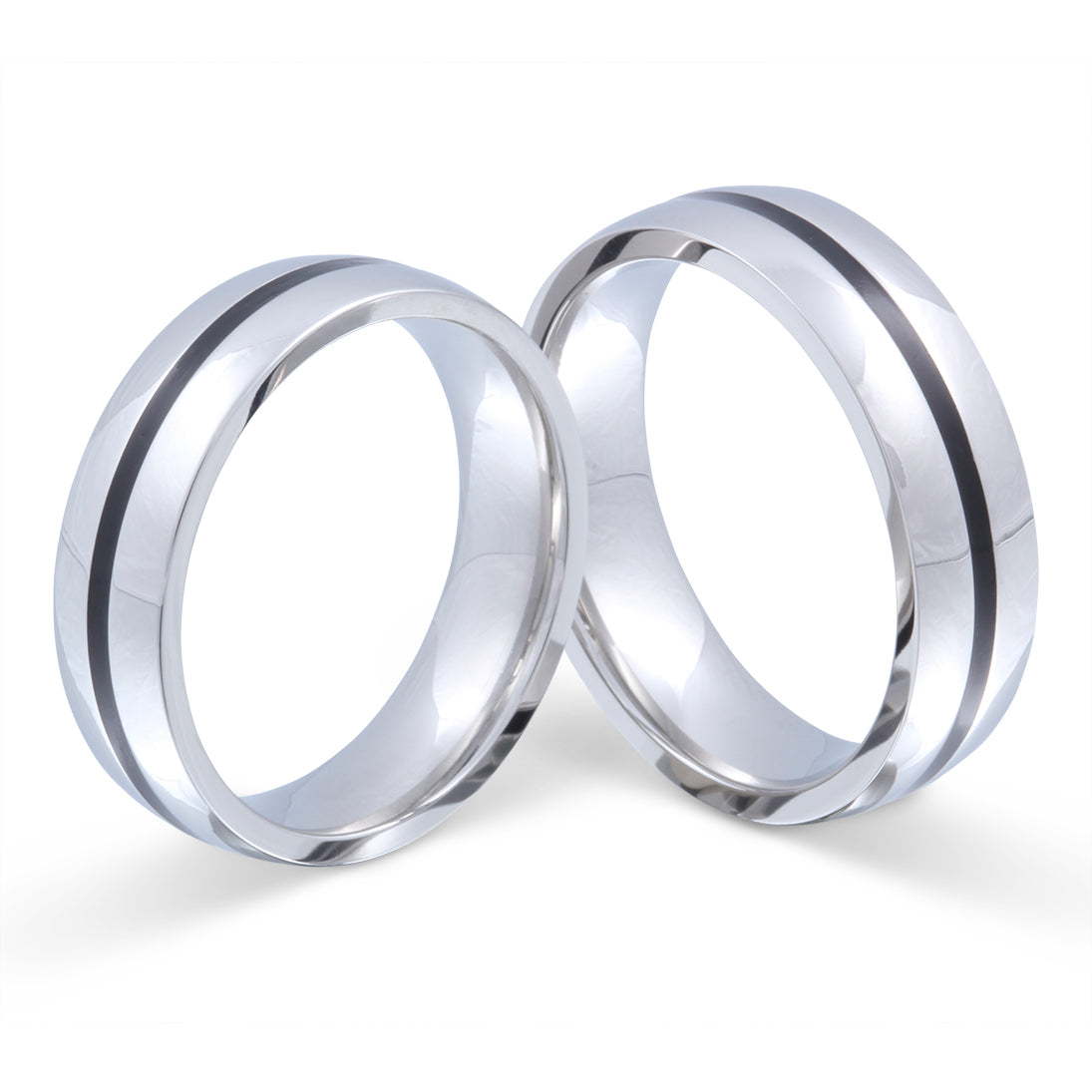 Skyline Partnerring-Set mit Lasergravur