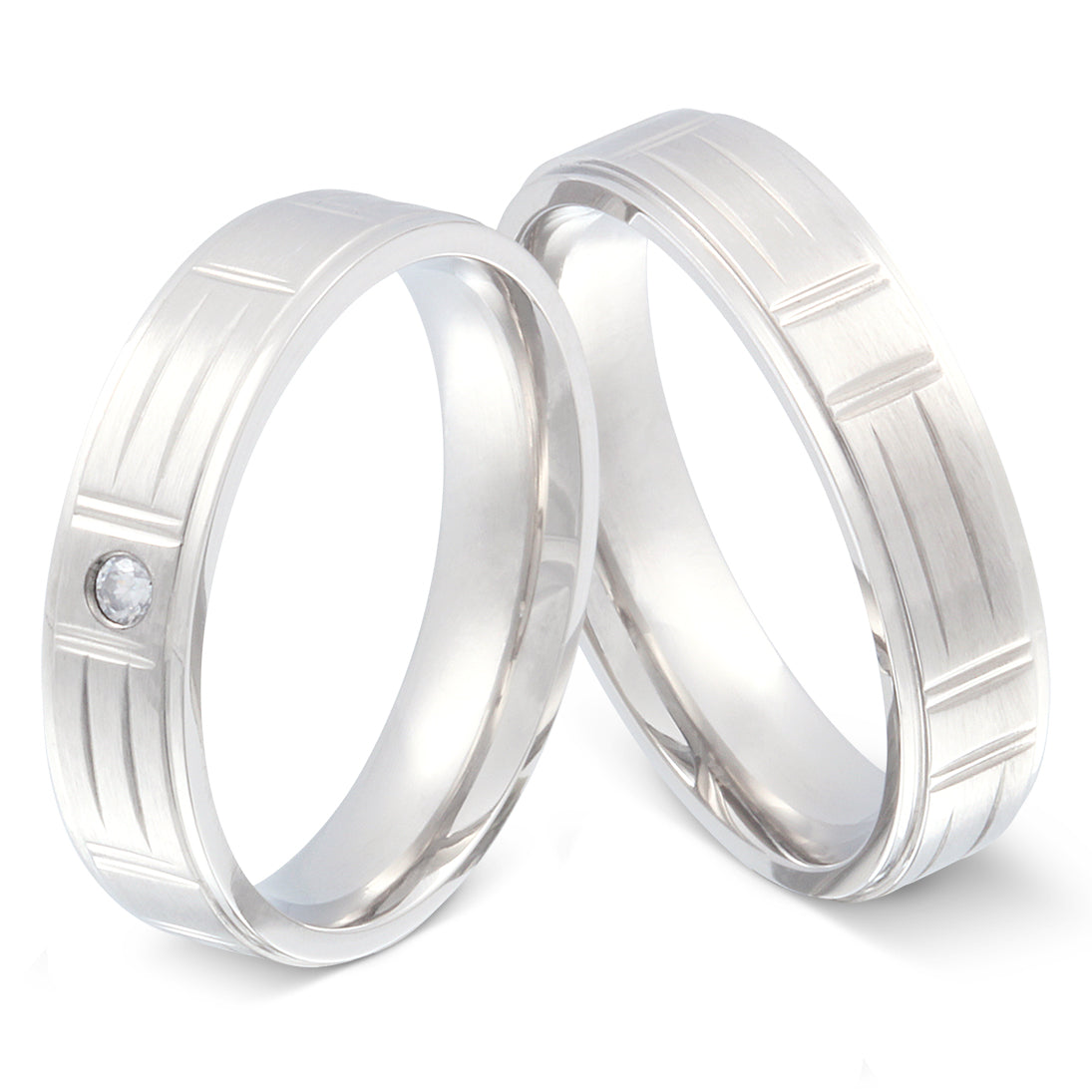 Simione Partnerring-Set mit Lasergravur