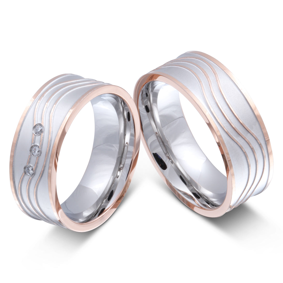 Sweet Moment Partnerring-Set mit Lasergravur