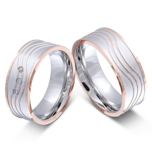 Sweet Moment Partnerring-Set mit Lasergravur