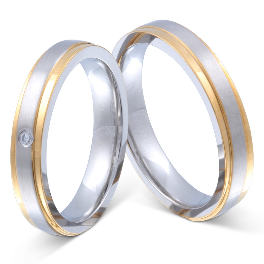 Trenzado Partnerring-Set mit Handschriftgravur
