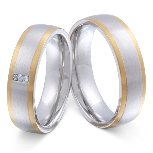 Nastia Partnerring-Set mit Lasergravur