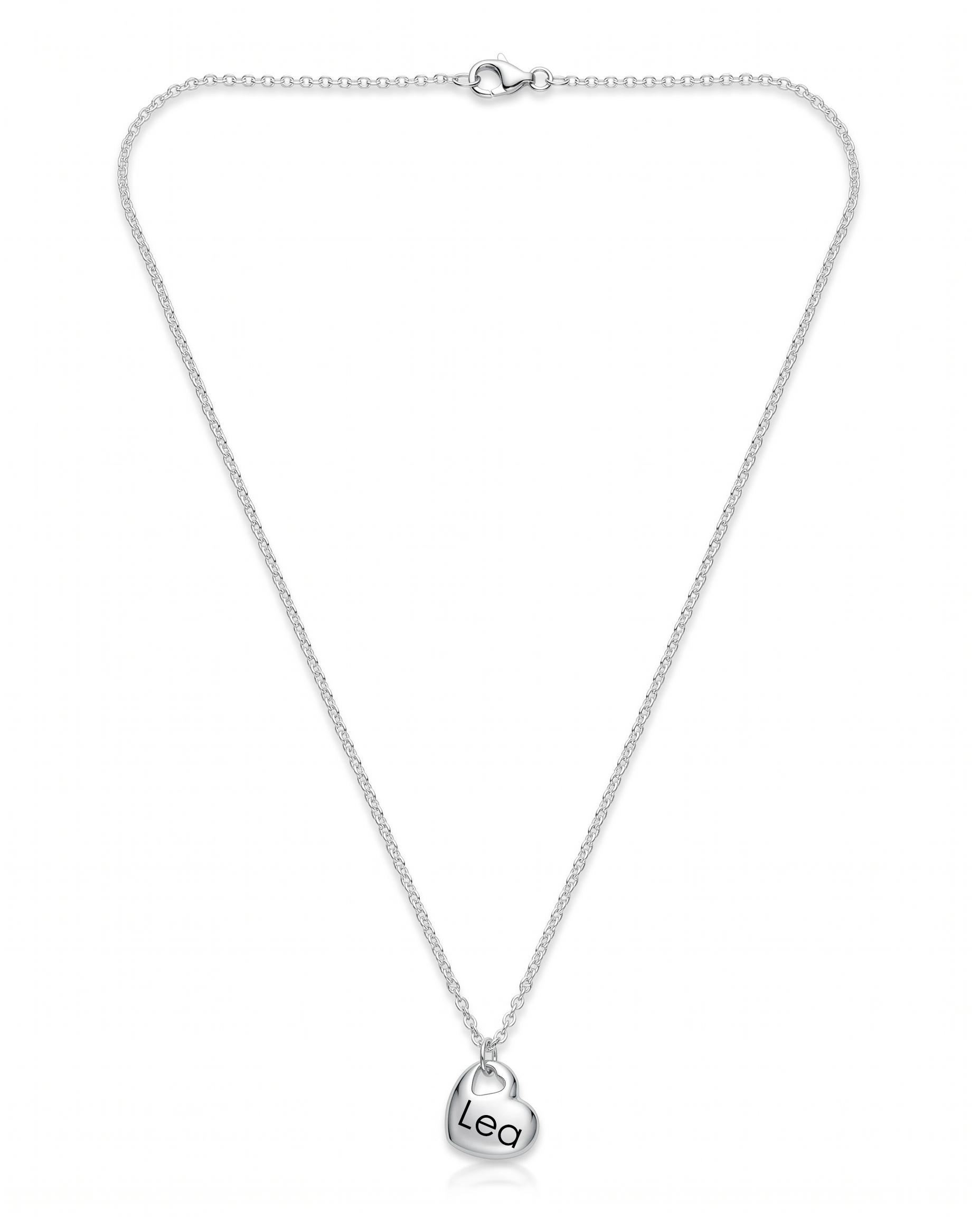 Cordis Herzkette Silber mit Gravur, 55 cm