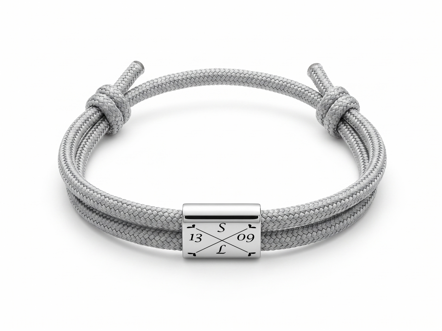 Segeltau-Armband mit Gravur | Rechteckplatte | Verstellbar, drei Farben