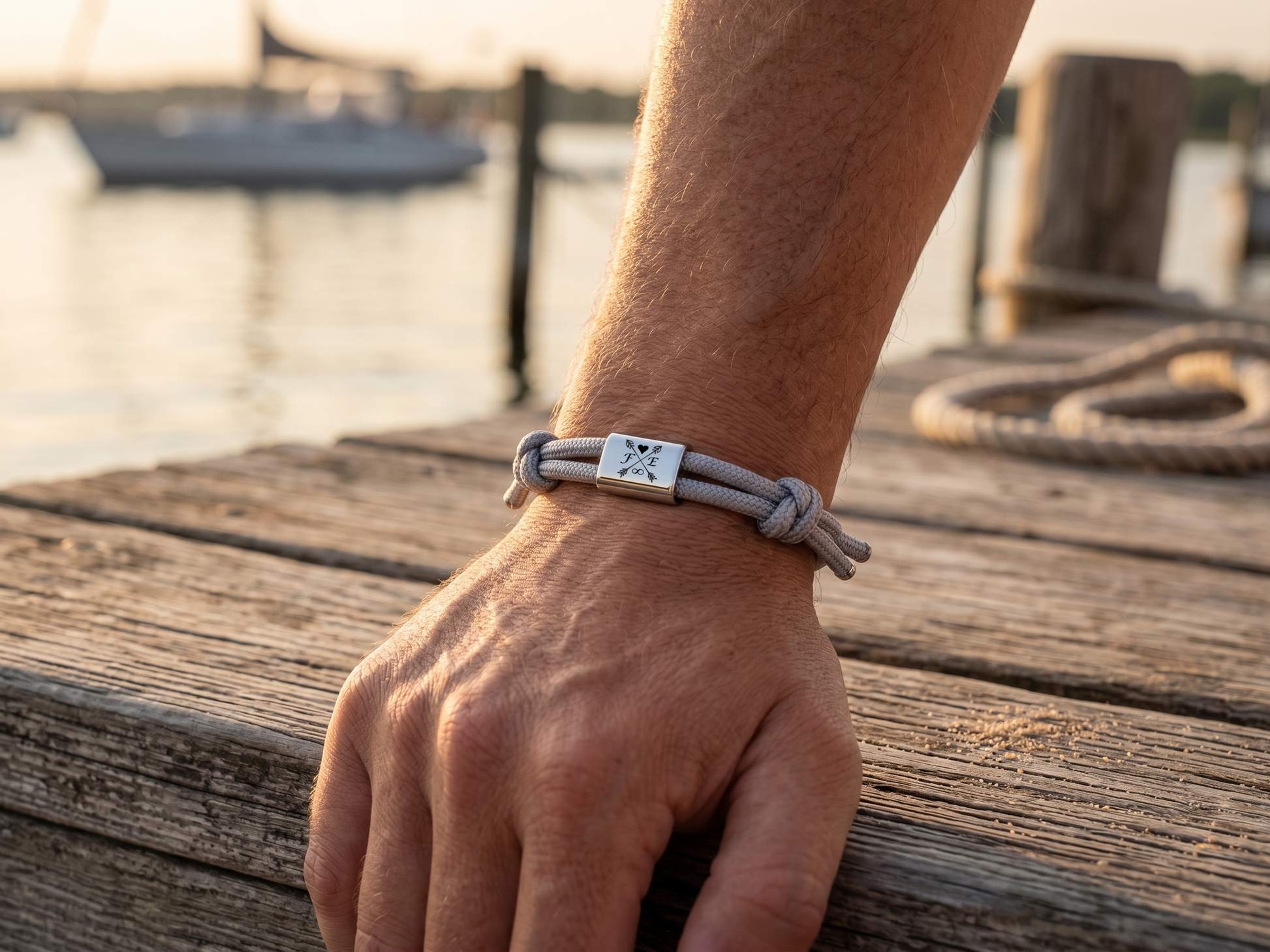 Segeltau-Armband am Handgelenk