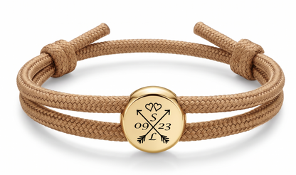 Segeltau-Armband braun mit Gravurmotiv