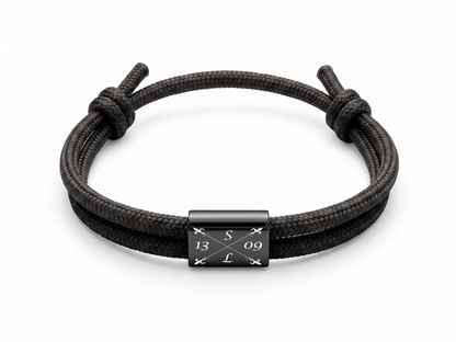Segeltau-Armband mit Gravur | Rechteckplatte | Verstellbar, drei Farben