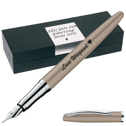Pelikan Füllhalter Jazz Noble Elegance P36 Taupe mit Gravur inkl. Geschenkbox mit Gravur