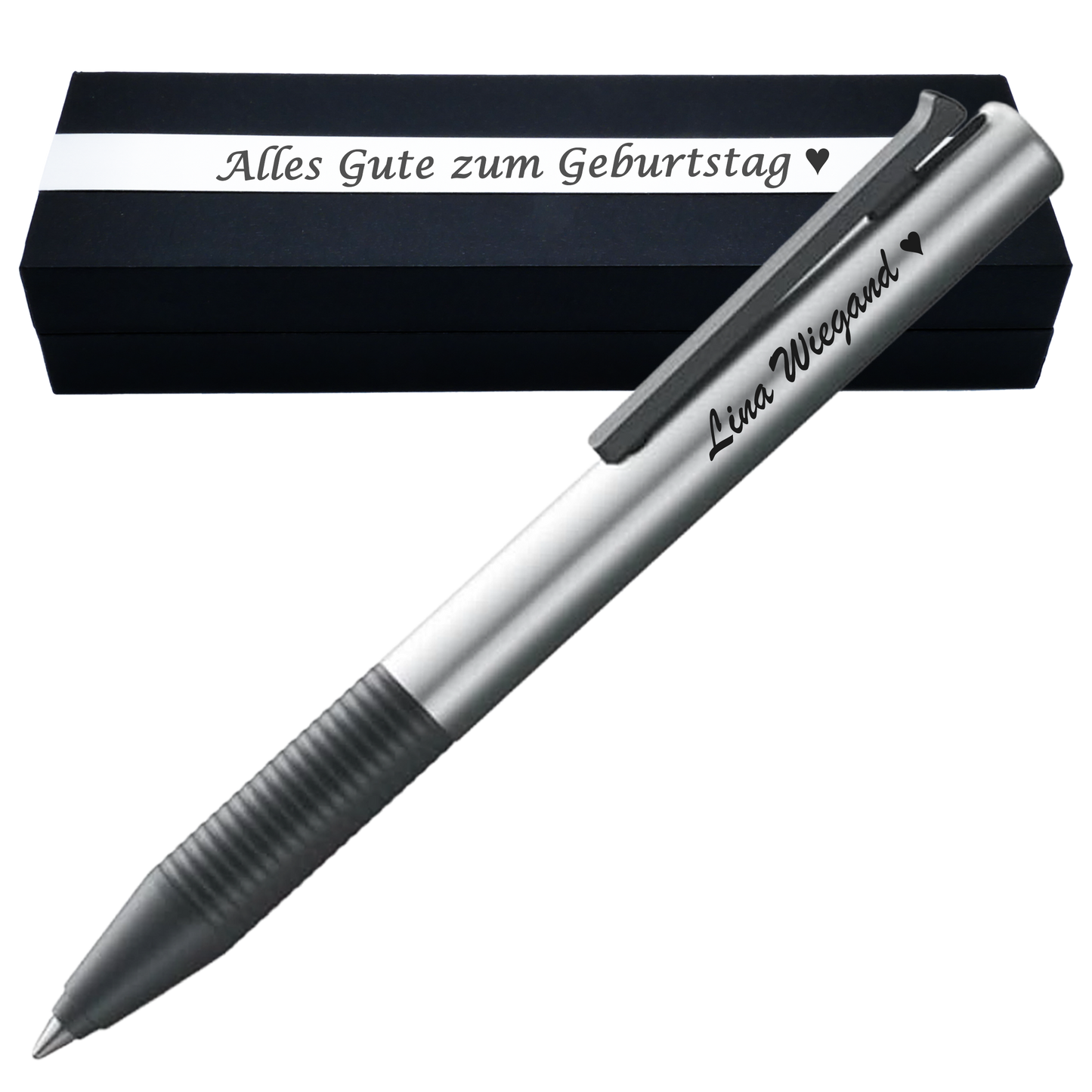 Tintenroller silber mit Gravur und Geschenkbox 2