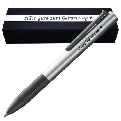Tintenroller silber mit Gravur und Geschenkbox 2