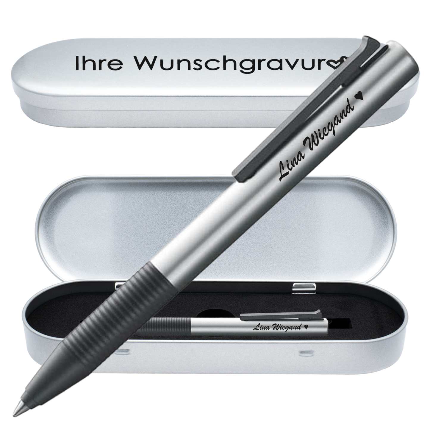 Tintenroller silber mit Gravur und Geschenkbox 4