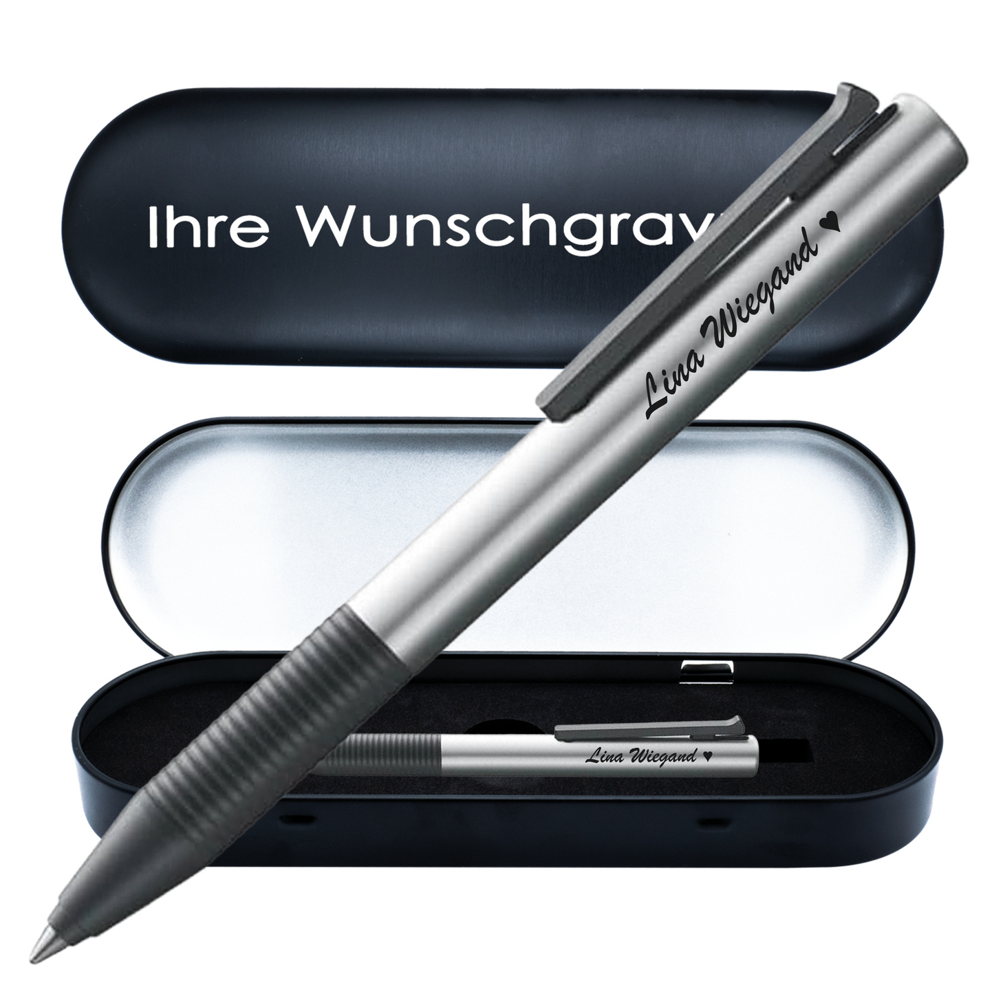 Tintenroller silber mit Gravur und Geschenkbox 5