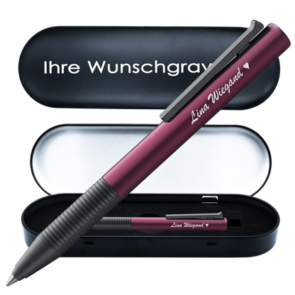 Tintenroller dunkelviolett mit Gravur und Geschenkbox 5