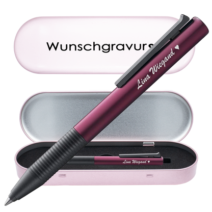 Tintenroller dunkelviolett mit Gravur und Geschenkbox 6
