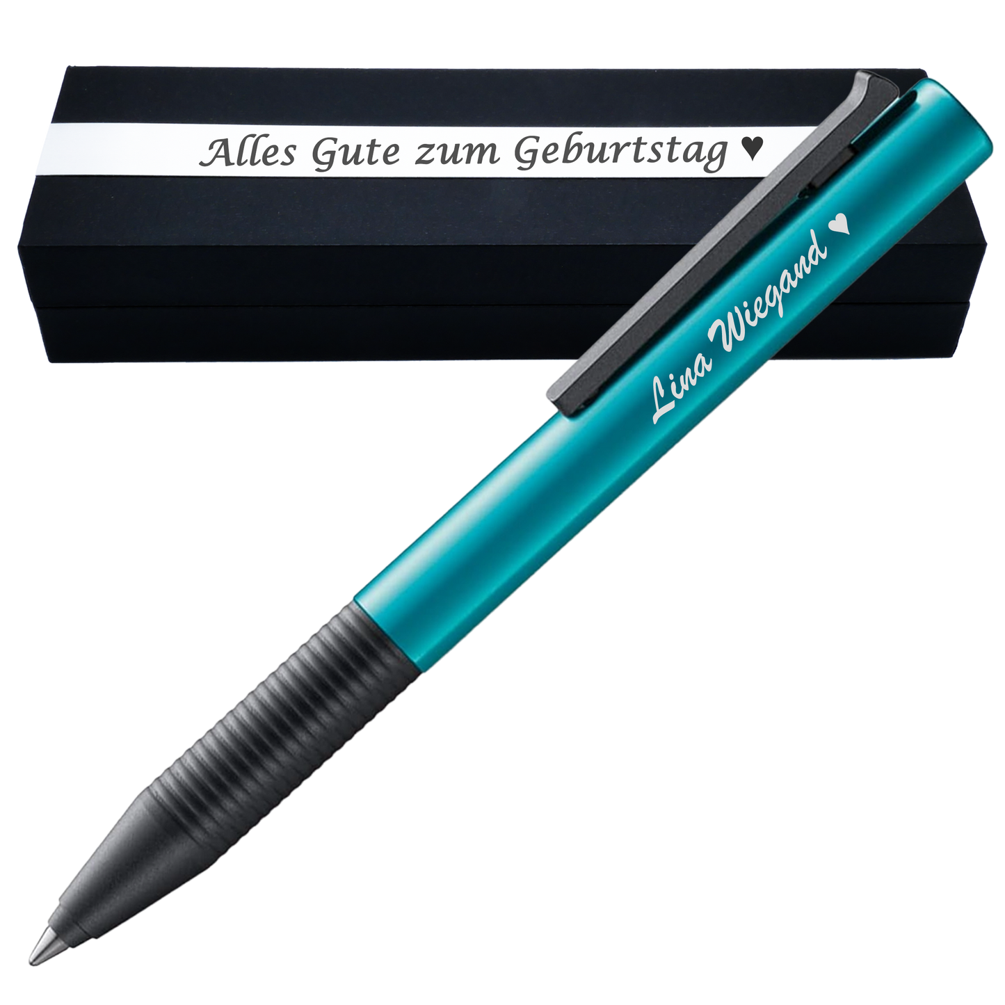 Tintenroller turmalin mit Gravur und Geschenkbox 2