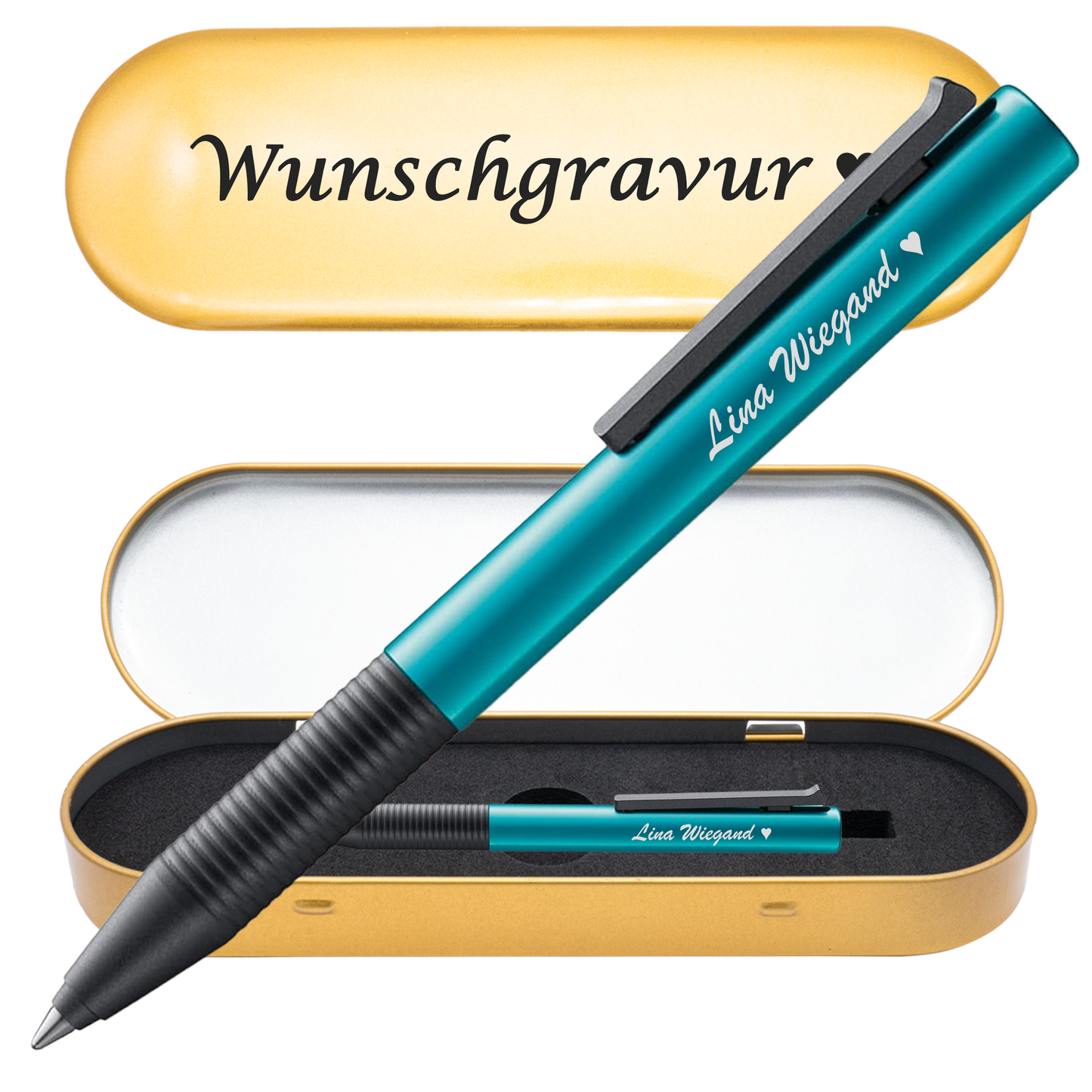 Tintenroller turmalin mit Gravur und Geschenkbox 3