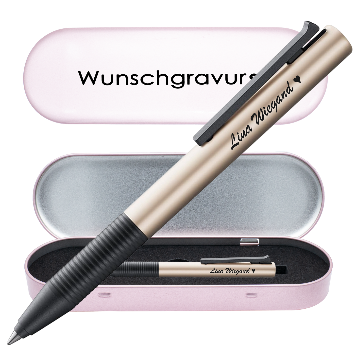 Tintenroller perlweiß mit Gravur und Geschenkbox 6
