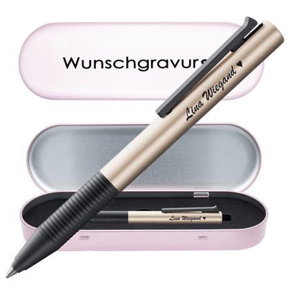 Tintenroller perlweiß mit Gravur und Geschenkbox 6
