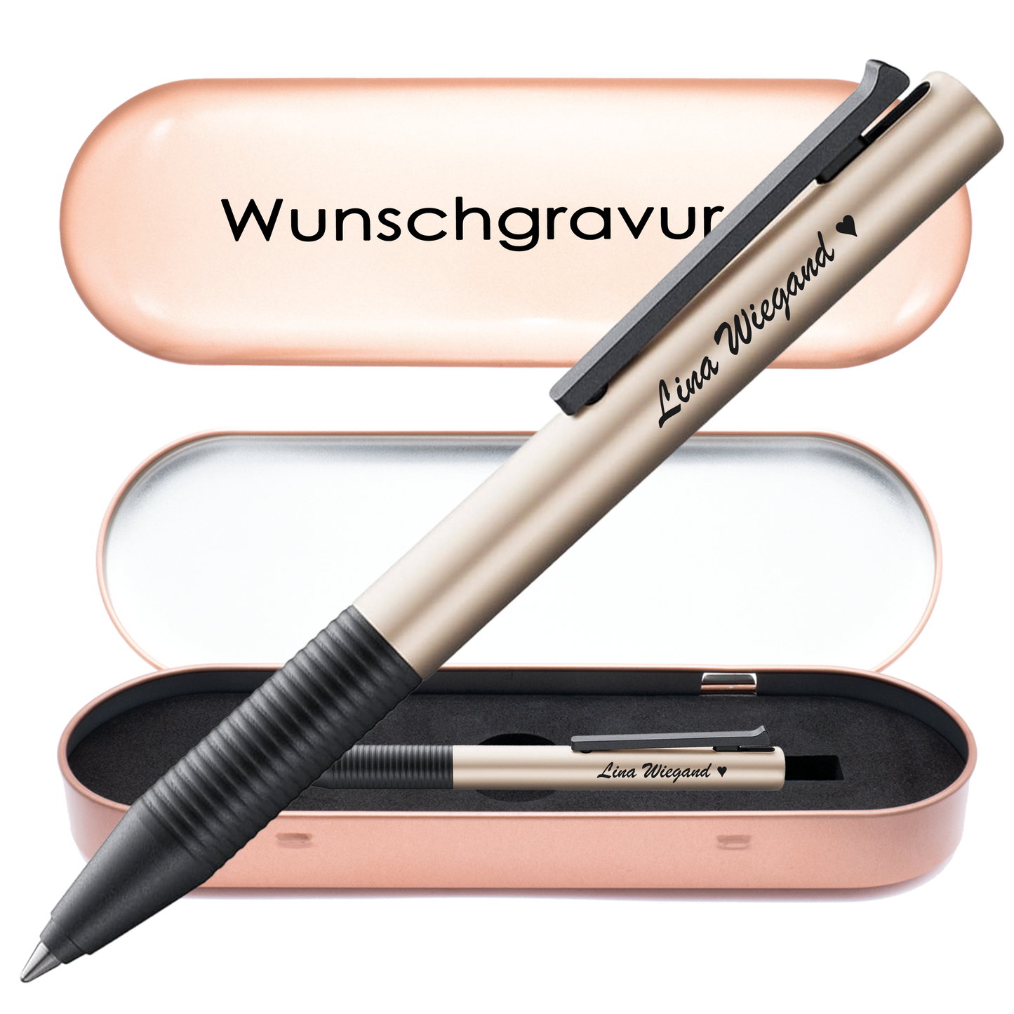 Tintenroller perlweiß mit Gravur und Geschenkbox 7