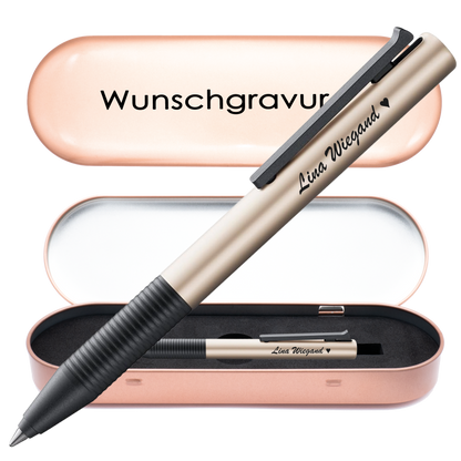 Tintenroller perlweiß mit Gravur und Geschenkbox 7