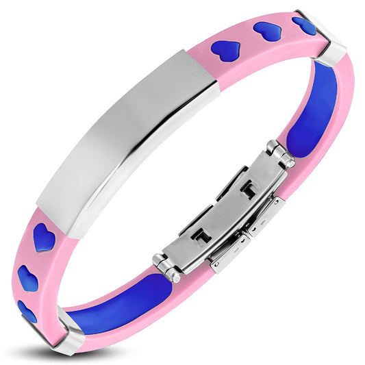 Edana Armband Kautschuk & Edelstahl mit Wunschgravur