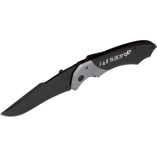 Klappmesser BLACK CUT mit Gravur