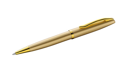 PeIikan Kugelschreiber mit Gravur als Geschenk | inkl. Etui schwarz mit Wunschgravur (Platz für 10 Stifte) | Emoji Gravur | Kugelschreiber Jazz Noble Elegance Gold