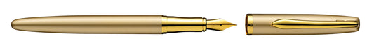 Pelikan Füllhalter Jazz® Noble Elegance mit Gravur als Geschenk | inkl. Etui schwarz mit Wunschgravur (Platz für 10 Stifte) | Emojis Gravur möglich | Farbe Gold | personalisiert mit Wunschgravur
