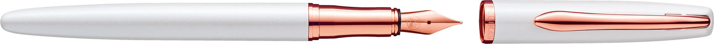 Pelikan Füllhalter Jazz® Noble Elegance mit Gravur als Geschenk | Emojis Gravur möglich | Farbe Perlmutt Weiß | personalisiert mit Wunschgravur
