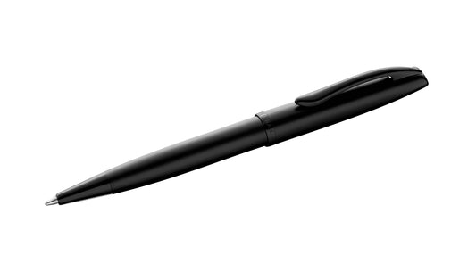 PeIikan Kugelschreiber mit Gravur als Geschenk | inkl. Etui mit Wunschgravur (Platz für 10 Stifte) | Emoji Gravur | Kugelschreiber Jazz Noble Elegance Carbon Schwarz
