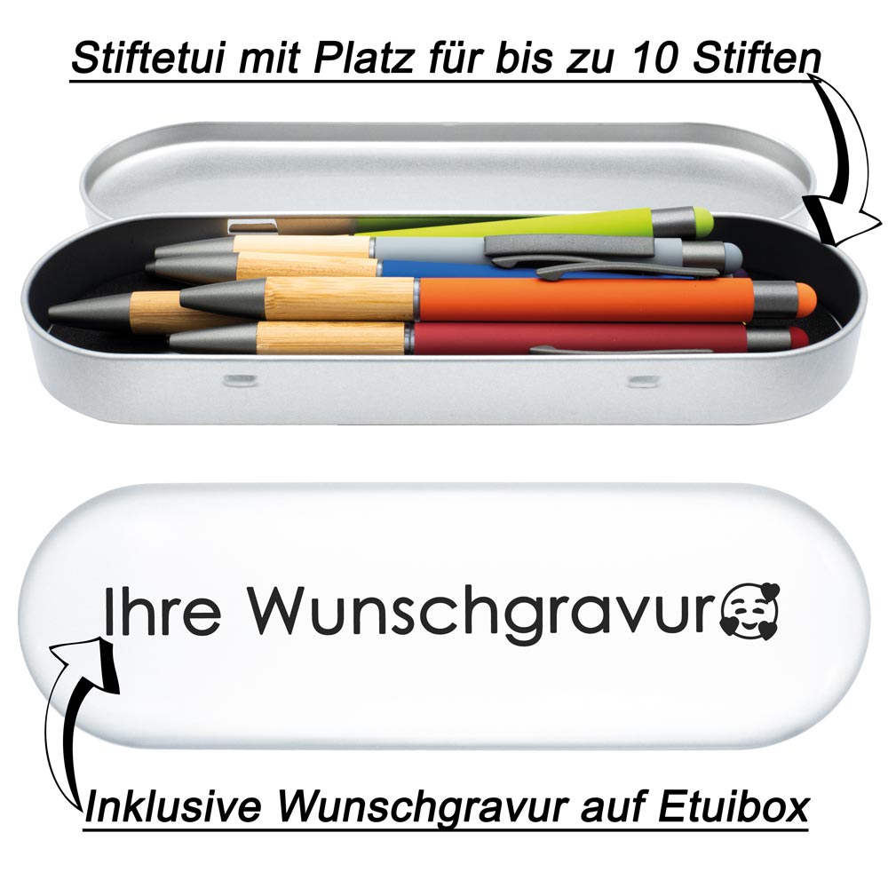 Pelikan Füllhalter Jazz® Noble Elegance mit Gravur als Geschenk | inkl. Etui mit Wunschgravur (Platz für 10 Stifte) | Emojis Gravur möglich | Farbe Carbon Schwarz | personalisiert mit Wunschgravur