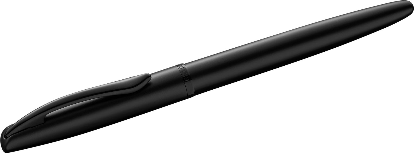 Pelikan Füllhalter Jazz® Noble Elegance mit Gravur als Geschenk | inkl. Etui mit Wunschgravur (Platz für 10 Stifte) | Emojis Gravur möglich | Farbe Carbon Schwarz | personalisiert mit Wunschgravur