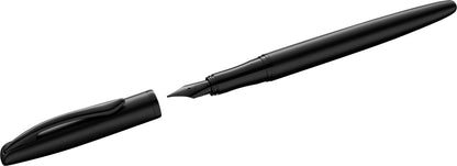 Pelikan Füllhalter Jazz® Noble Elegance mit Gravur als Geschenk | inkl. Etui mit Wunschgravur (Platz für 10 Stifte) | Emojis Gravur möglich | Farbe Carbon Schwarz | personalisiert mit Wunschgravur