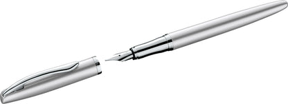 Pelikan Füllhalter Jazz® Noble Elegance mit Gravur als Geschenk | inkl. Etui mit Wunschgravur (Platz für 10 Stifte) | Emojis Gravur möglich | Farbe Silber | personalisiert mit Wunschgravur