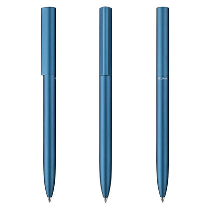 Pelikan Kugelschreiber Ineo® mit Gravur | inkl. Etui mit Wunschgravur (Platz für 10 Stifte) | Petrol - Blau |